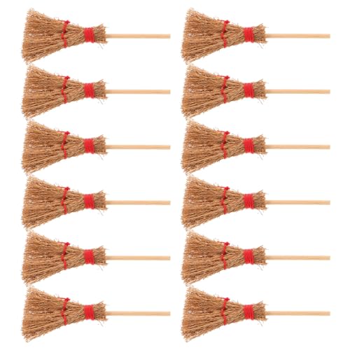 BCOATH 12 Stück Teiliges Mini Hexenbesen aus Robuste Miniaturbesen für Puppenhaus und Halloween Dekoration Vielseitig Einsetzbar für Innen Außenbereich Beige Mini Besen mit Rotem Seil BCOATH 12 Stück Teiliges Mini Hexenbesen aus Robuste Miniaturbesen für Puppenhaus und Halloween Dekoration Vielseitig Einsetzbar für Innen Außenbereich Beige Mini Besen mit Rotem Seil von BCOATH