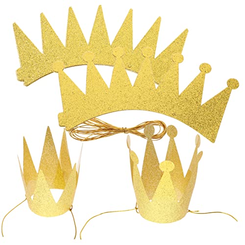 BCOATH 12St Glitzer-Geburtstagskrone goldene hochzeitsdeko Hochzeit Stirnband Tiaras kinderkrone geburtstagskrone für kinder Geburtstagsmützen für Kinder dekorativer Geburtstagshut PVC von BCOATH