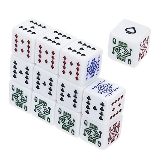 BCOATH 12St Poker Würfel pokerwürfel Gaming Stuff dice Set spielewürfel Spielbedarf Standard-Spielwürfel interessantes Würfelspiel Partywürfel lustige Spielchips tragbare Pokerchips Acryl von BCOATH