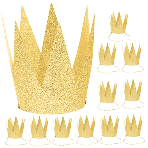 BCOATH 12st Geburtstagshut Mini-kronen Hut Zum 1. Geburtstag Kindergeburtstag Kopfschmuck Partyzubehör Geburtstag Kopfbedeckungen Partyhüte Für Kindergeburtstage Papier Golden von BCOATH