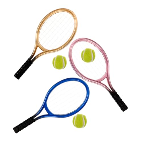 BCOATH 15 Sätze Mini- -Werkzeug-dekor Miniatur-tennisschläger Thematisiert Junior-tennisschläger Miniaturen Dekoratives Werkzeugdekor Mini-tennisschläger Badminton Schläger Plastik von BCOATH