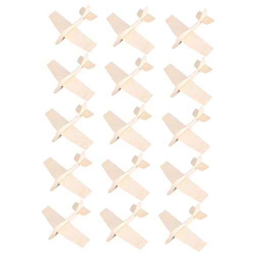 BCOATH 15St Leere Holzflugzeuge bastelzeug für Kinder Home Decor Holzflugzeug Kinder Unbemaltes Flugzeugmodell Flugzeugbaumodell Puzzle Flugzeuge aus Holz unvollendetes Holzflugzeug von BCOATH