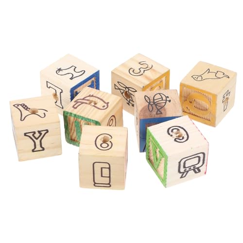 BCOATH 16 STK Buchstabenblöcke aus Holz Sprechendes Papageienspielzeug Spielzeug für Papageien holzbauklötze vogelspielzeug nymphensittich Buchstaben aus Holzblöcken Alphabet-Holzklötze von BCOATH