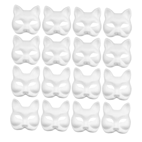BCOATH 16 Stück Teiliges Blanko Tiermasken aus Papiermasse Leichte DIY Masken zum Bemalen Katzen und Fuchsdesign Atmungsaktiv mit Vorgefertigten Augenöffnungen für Halloween Fasching BCOATH 16 Stück Teiliges Blanko Tiermasken aus Papiermasse Leichte DIY Masken zum Bemalen Katzen und Fuchsdesign Atmungsaktiv mit Vorgefertigten Augenöffnungen für Halloween Fasching von BCOATH