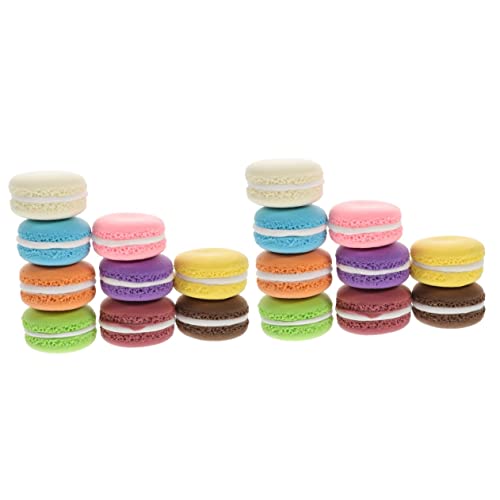 BCOATH 18 STK Kuchen-Modell Simulations-Macaron künstliche Cupcake-Figur künstlicher Nachtisch gefälschtes Sandwich gefälschte Kekse künstliche Dessertdekoration Tisch-Macaron-Dekor Ton von BCOATH