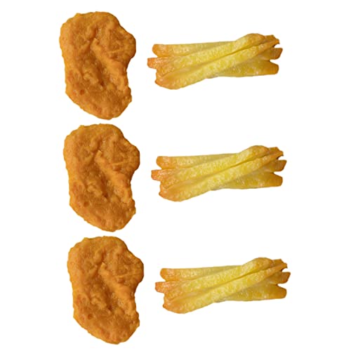 BCOATH 18 STK Lebensmittelspielzeug fritöz frieteuese Chicken Nuggets simuliertes Brathähnchen simuliertes Display-Essen Huhn gebraten Hühnernuggets Pommes-Modell realistisches Essen PVC von BCOATH