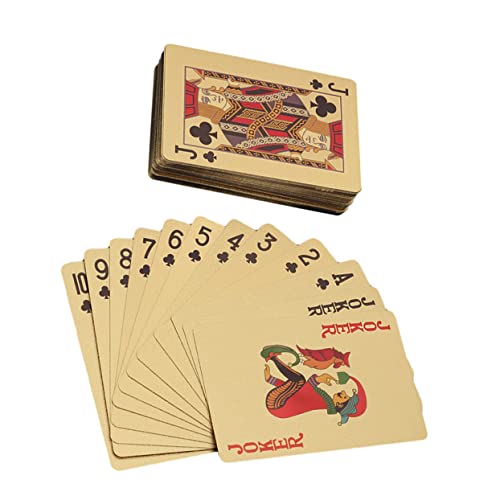 BCOATH 1Stk Kartenspielen bescherung Weihnachten weinachts Party-Gaming-Spielversorgung Jumbo-Spielkarten Decks Werkzeug Poker-Party-Tool tragbare Reise-Pokerkarte Plastik Golden von BCOATH