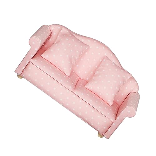 BCOATH 1Stk Mini-Sofa Zubehör Maßstab 1 12 Desktop-Ornament Möbelmodell Spielzeug Kinder deko wohnzimmermöbel Spielzeuge Kinderspielzeug Sofa-Modell Spielhauszubehör Holz Rosa von BCOATH