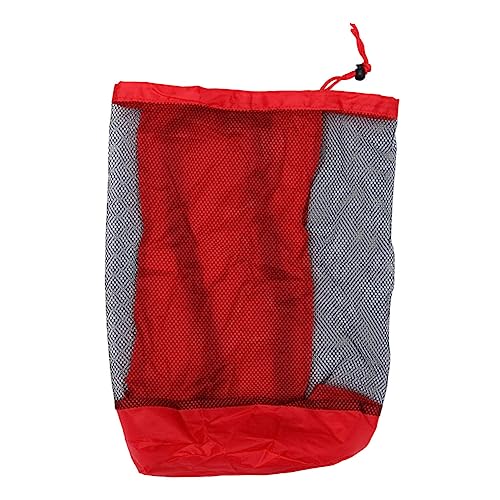 BCOATH 1stk Netztasche Für Strandspielzeug Aufbewahrungstaschen Für Spielzeug Aufbewahrungstasche Für Sandbecken Mesh-strandtaschen Strandspielzeugtaschen Strandrucksack Mit Kordelzug Rot von BCOATH