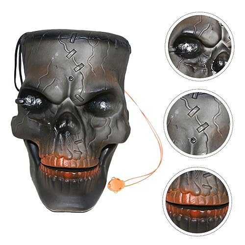 BCOATH 1stk Schädel Kopf Skelett Halloween-dekor Exquisiter Induktiver Skelettkopf Neuartiger Totenkopfanhänger Horror Party Deko-Ornament Halloween-tischplatte Black Plastik von BCOATH