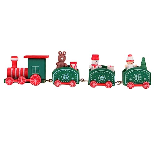 BCOATH 1stk Weihnachtszug Mini-züge Weihnachtsspielzeug Zug Um Den Weihnachtsbaum Miniaturen Mini-Zug-Ornamente Santa-Zug-Figur Kinder Mini-Spielzeug Züge Für Kinder Rot Hölzern von BCOATH