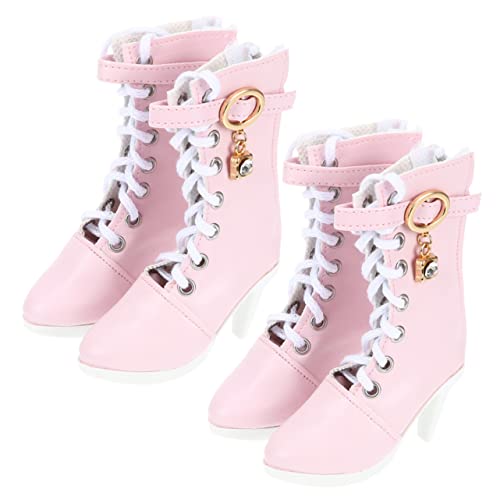 BCOATH 2 Paar Puppe High Heels Puppe Verkleiden Zubehör Winzige Stiefel Puppe Miniatur High Heels Anzüge Für Kinder Mikrospielzeug Kleine High Heels Kinderanzug Baumwollseil Rosa von BCOATH