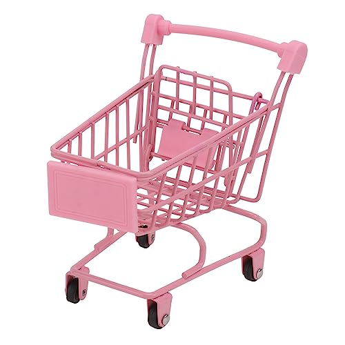 BCOATH 2 STK Trolley Mini-Aufbewahrungswagen Desktop-Supermarktwagen Mini-Wagen Puppenwagen Miniatur hühner Spielzeug gieskanne kinderspielzeug Aufbewahrungskorb Mini-Einkaufswagen Rosa von BCOATH