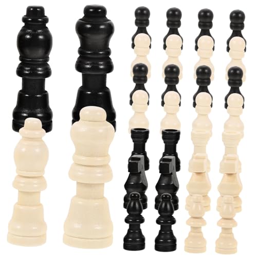 BCOATH 2 Sätze Mini Holz Schachfiguren Set Ersatz Schachspiel Zubehör für Schachbrett Kompakte Kleine Schachfiguren in Schwarz und Weiß für Brettspiele und Unterwegs Set BCOATH 2 Sätze Mini Holz Schachfiguren Set Ersatz Schachspiel Zubehör für Schachbrett Kompakte Kleine Schachfiguren in Schwarz und Weiß für Brettspiele und Unterwegs Set von BCOATH