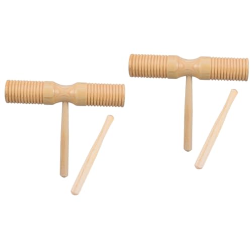 BCOATH 2 Sätze Musikinstrument Frühes Lehrspielzeug Musiktrainingswerkzeug Kinder Schlaginstrument Guiro Schlaginstrument Babymusikinstrumente Babygeräuschinstrument Holz von BCOATH