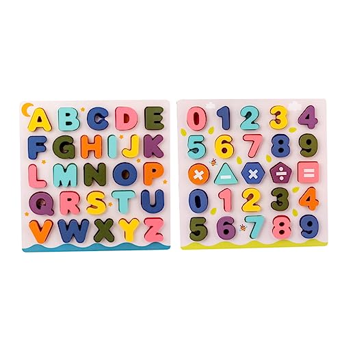 BCOATH 2 Sätze Pädagogische Alphabet-blöcke Spiel Spielzeug Nummer Puzzle-erkennung Spielzeug von BCOATH