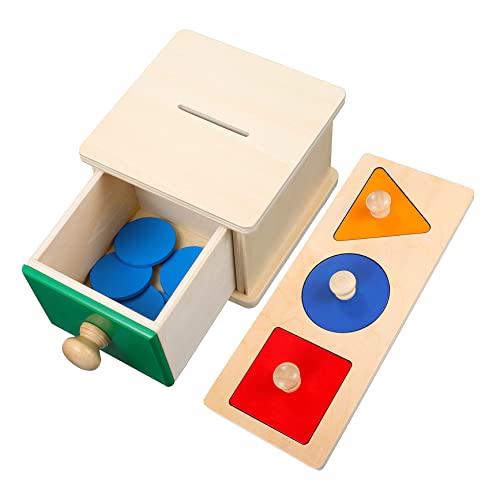 BCOATH 2 Satz Münzbox Geometrie Puzzles Spielzeug Stapelspielzeug Spielzeug für Kleinkinder Kinderpuzzle holzspielzeug holzspielsachen Toy Set Holzpuzzles für Kleinkinder Puzzles aus Holz von BCOATH