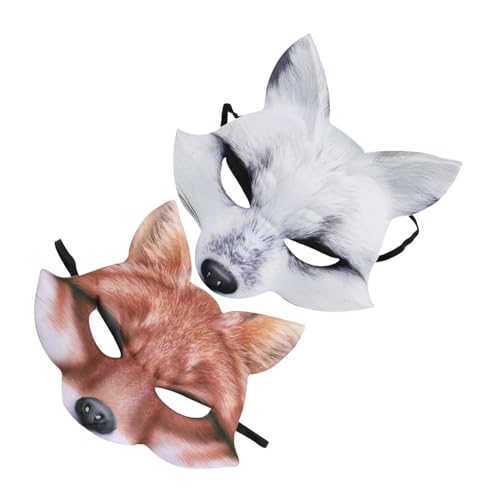BCOATH 2 Stück Halbgesichts-fuchsmasken Leichtem Eva-material Detailreiche Tiergesichtsmasken für Erwachsene für Halloween-Feiern und Cosplay-partys BCOATH 2 Stück Halbgesichts-fuchsmasken Leichtem Eva-material Detailreiche Tiergesichtsmasken für Erwachsene für Halloween-Feiern und Cosplay-partys von BCOATH