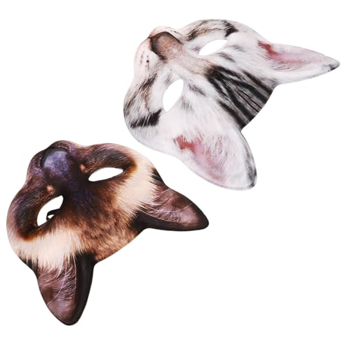 BCOATH 2 Stück Realistische Katzenmasken für Halloween Cosplay Elastisches Band Bequem und Langlebig Niedliches Tiermotiv für Maskerade Kostümpartys BCOATH 2 Stück Realistische Katzenmasken für Halloween Cosplay Elastisches Band Bequem und Langlebig Niedliches Tiermotiv für Maskerade Kostümpartys von BCOATH