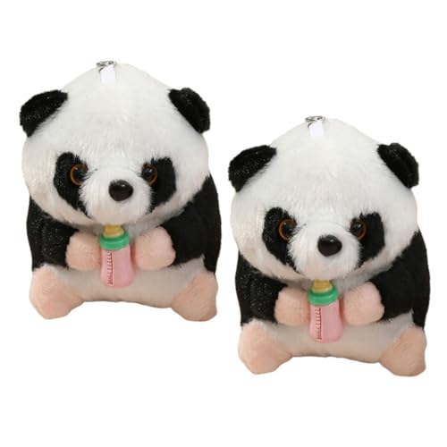 BCOATH 2 Stück Schlüsselanhänger Niedliche Schlüsselanhänger Schlüsselanhänger Ornament Schlüsselanhänger Plüsch Schlüsselanhänger Schlüsselanhänger Zubehör Panda von BCOATH