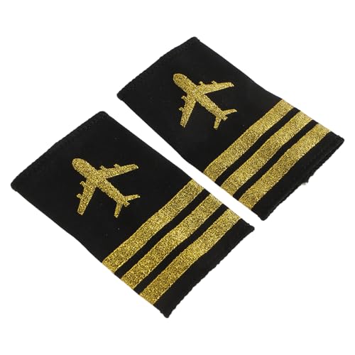 BCOATH 2 Stück Uniform Bars Airline Pilot Epauletten Schulterklappen Sliders Cosplay Epaulette Sliders Flight Attendant Uniform Abzeichen von BCOATH