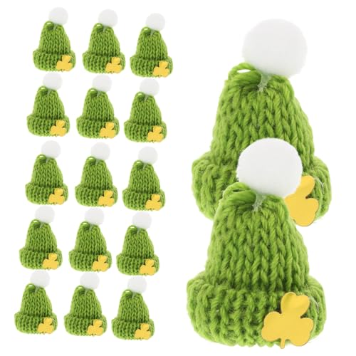 BCOATH 20 Kleine Strickmützen Für Puppen Mini St Patrick's Day Grüne Hüte Winzige Irische Party Accessoires Miniatur St Patrick's Day Hüte Zum Basteln Für Feiertagsdekorationen von BCOATH