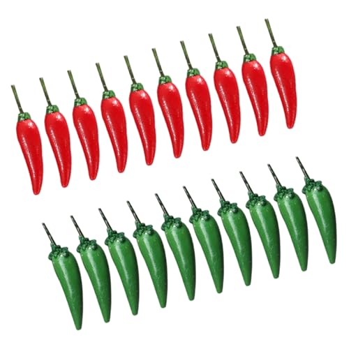 BCOATH 20 Stück Mini Chili Modell Mini Paprika Scharfe Paprika Gemüse Herbstdekoration Für Die Küche Chiltepin Pfeffer Küchenpfeffer Rollenspielzeug Nachahmung Von Pfeffer von BCOATH