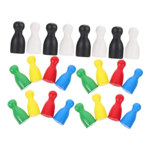BCOATH 24 Stück Teiliges Holz Schachfiguren für Brettspiele Farbige Spielfiguren in Rot Gelb Blau Grün Dunkel Leicht Tragbar Praktische Spielsteine für Familie und Freunde BCOATH 24 Stück Teiliges Holz Schachfiguren für Brettspiele Farbige Spielfiguren in Rot Gelb Blau Grün Dunkel Leicht Tragbar Praktische Spielsteine für Familie und Freunde von BCOATH