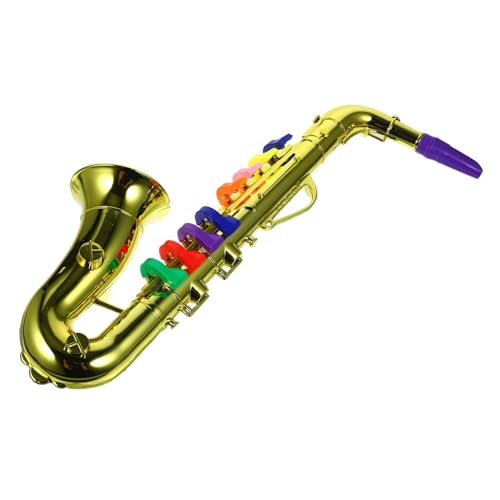 BCOATH 2St 8 Rhythmen Trompete Musikinstrumente für Kinder Trompetenhornkinder Musik-Saxophon-Spielzeug Kinderspielzeug kinderinstrumente Music Instruments for spielzeuge Golden von BCOATH