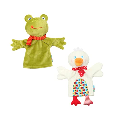 BCOATH 2St Handpuppe interaktives Plüschtier Spielzeug Plüschtierpuppe Welpenfiguren Tierische Fingerpuppen interaktive Puppen pucktuch Kind Bevorzugungspuppen Baumwolle Green von BCOATH