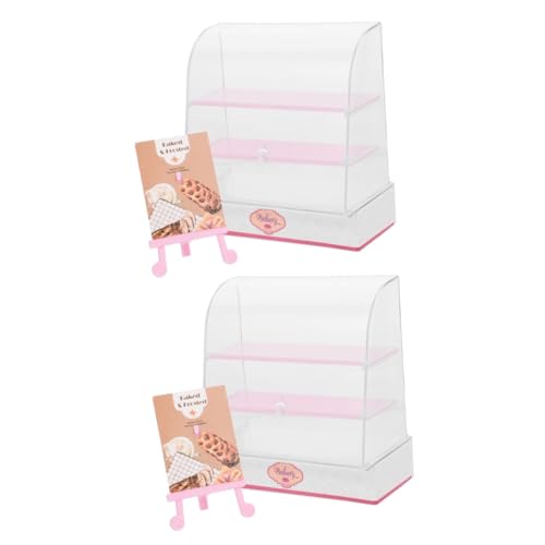 BCOATH 2St Miniatur-Kuchenschrank zubehör kinderküche kinderküchenzubrhör Puppenhaus Zubehör Puppenhaus Küche Schließfachdekorationen Vitrine Mini-Küchendekoration Minischrank Abs Rosa von BCOATH