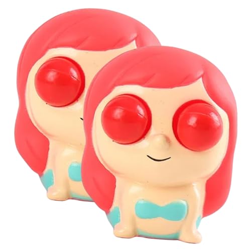 BCOATH 2St Prise Musik Kinderspielzeug Spielzeug für Kinder Mermaid Toy Spielzeug für Erwachsene Funny Present Spielzeug zum Stressabbau kleine Quetschspielzeuge Kinder zappeln PVC rot von BCOATH