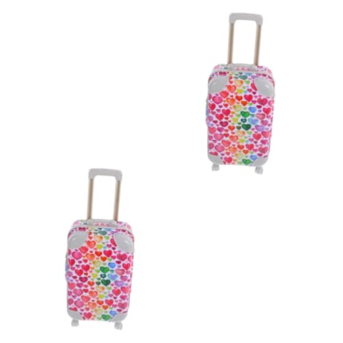 BCOATH 2St Puppentrolley Babypuppenkleidung Mikroszenenverzierung Puppengepäck winziger Koffer Mini-Koffer puppenhauszubehör Puppenhaus-Accessoire Mini- -Dekor Mini-Reisekoffer Plastik von BCOATH