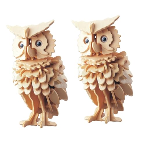 BCOATH 2St Puzzles aus Holz Kinder Puzzle rätselbuch Kinder Ornamente Kinder laubsäge Owl Theme Puzzle Puzzle Owl Toy Puzzlematte Holzspielzeug 3D-Rätsel Bambus von BCOATH