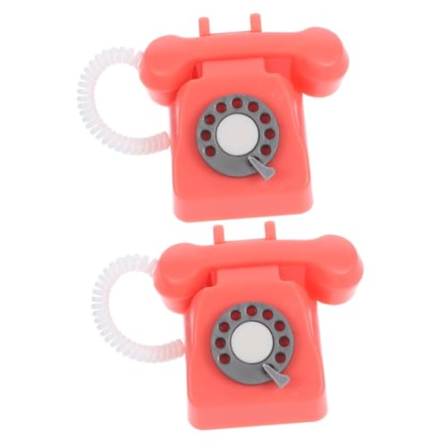 BCOATH 2St Spielzeug für Kinder kinderspielzeug weihnsgeschenke Toys pink Telefon Figur Miniaturtelefon für Puppenhaus Wandtelefone für Festnetz Miniatur-Retro-Telefonmodell Rosa von BCOATH