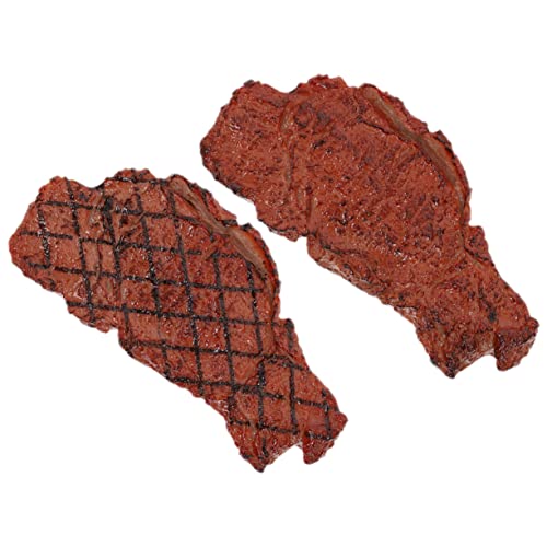 BCOATH 2St Steak-Modell Simulation Rindersteak gefälschtes Steak-Spielzeug Simulationsfleisch Spielzeug für Kinder kinderspielzeug Fotografie Steakmodell gefälschtes künstliches Steak PVC von BCOATH