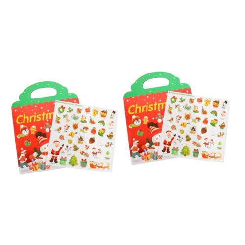 BCOATH 2St Stickerbuch für Kinder Puffige Aufkleber Sensorische Aufkleber Aufkleber-Rätsel weihnachtssticker Kinder stickerheft Kinder Kognitionsaufkleber Aufkleber für Spiele Papier rot von BCOATH