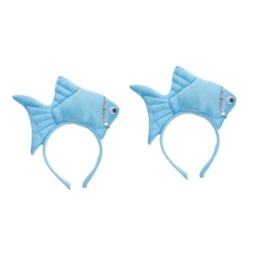 BCOATH 2St tierische Kopfbedeckung Diademe für Frauen Halloween-Kostümkind Fisch Kostüm lustiges Stirnband Party-Kopfschmuck Halloween-Party-Stirnband Cosplay-Kopfschmuck Stoff Blue von BCOATH