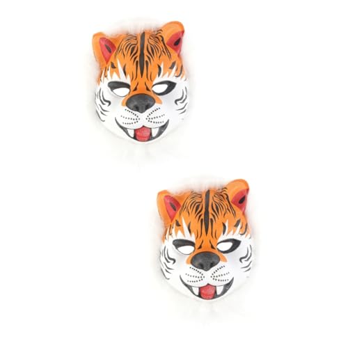 BCOATH 2St tierische Maske Vollgesichts-Tigermaske Maskerade-Maske Halloweenkostüm Tier für Kinder Kostüm für Kinder tiermasken für kinder faschingsmasken Kindermaske Tiger Maske von BCOATH