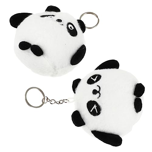 BCOATH 2st Panda Schlüssel Ring Plüsch-Panda-schlüsselanhänger Plüschtiere Tierische Schlüsselanhänger Flauschiger Tier-schlüsselanhänger Auto-schlüsselanhänger Spielzeugtiere Stoff von BCOATH