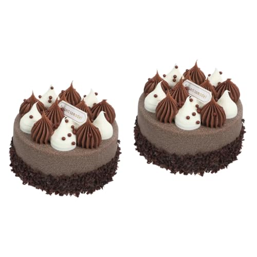 BCOATH 2st Simulation Kuchen Gefälschte Desserts Gefälschte Kuchenrequisiten Künstliche Nahrung Kunstkuchen Zum Ausstellen Süßer Fake-Kuchen Gefälschte Kuchendekoration Chocolate PVC von BCOATH