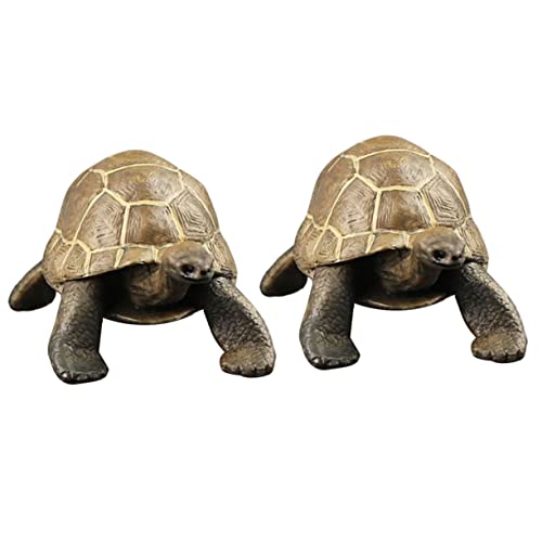 BCOATH 2st Simulierte Schildkröte Lebensechte Schildkrötenmodelle Schildkrötenfiguren Schildkröte Spielzeug Schildkröte Stofftier -dekor Pädagogisches Schildkrötenmodell PVC Brown von BCOATH