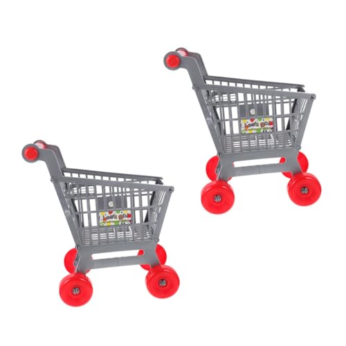 BCOATH 2st Simulierter Warenkorb Simulationswagen Kinder Spielen Spielzeug Kinderspielzeug Trolley-Modelle Spielzeugregale Kinderwagen Einkaufswagen Simulieren Einkaufswagen-Spielzeug Abs von BCOATH