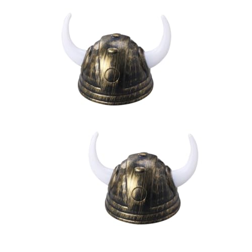 BCOATH 2st Wikingerhüte Stierhornhut Stierhornhüte Wikinger-kopfbedeckung Wikinger Hörner Wikingerkostüm Für Erwachsene Büffelhorn Wikinger-cosplay-helm Dummer Hut Wikinger Hornhut Golden von BCOATH