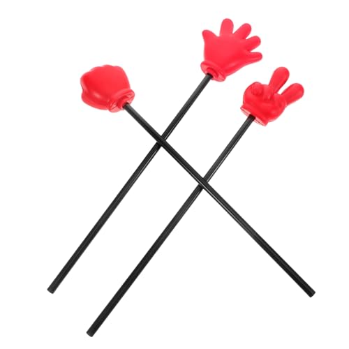 BCOATH 3 Stück Stein Papier Schere Spiel Geste Sticks Hand Zeiger Für Lehrmittel Zeiger Sticks Party Finger Zeiger Hand Mini Sticks Für Klassenzimmer Kinder Hand Zeiger von BCOATH