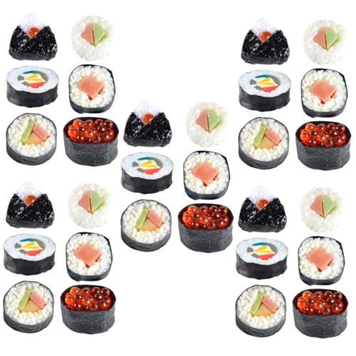 BCOATH 30 STK Sushi-Simulation Sushi-Partydekoration Japanisches Essen Sushi für Kinder vortäuschen Food-Modell sushirolle Sushi roll künstliches Sushi lebensechtes Lebensmittelmodell PVC von BCOATH