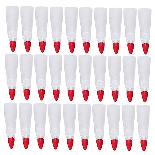 BCOATH 30 STK gefälschte Hexennägel Halloween Hexen Finger gefälschte Fingernägel Halloween schminke Halloween Make up Halloween-Requisiten Fingernägel der Plastik Weiß von BCOATH