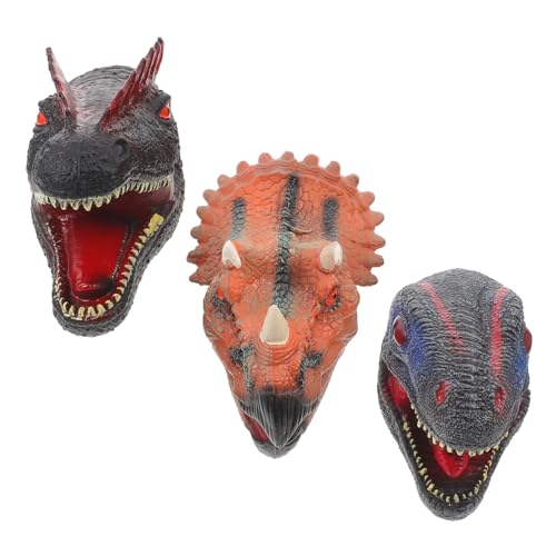 BCOATH 3St Dinosaurier-Handpuppenspielzeug Kinder-Dinosaurier-Handpuppen Rollenspiel Handpuppe Handpuppen Spielzeug Dinosaurier Handpuppen interaktives Spielzeug Tierpuppen Gummi von BCOATH