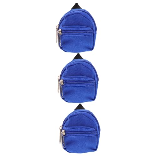 BCOATH 3St Puppenrucksack Rucksack für Puppen Spielzeuge Schließfach Puppen Kleidung für puppenkleidung Miniaturrucksack rucksäcke Miniaturen Puppen-Mini-Rucksack Polyester Blue von BCOATH