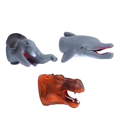 BCOATH 3st Fingerpuppe Kinderspielzeug Delphin-puppenspielzeug Babyspielzeug Wildtierpuppenspielzeug Tierhandpuppen Fingerspielzeug Für Kinder Tierische Familienfigur Spielzeuge Plastik von BCOATH